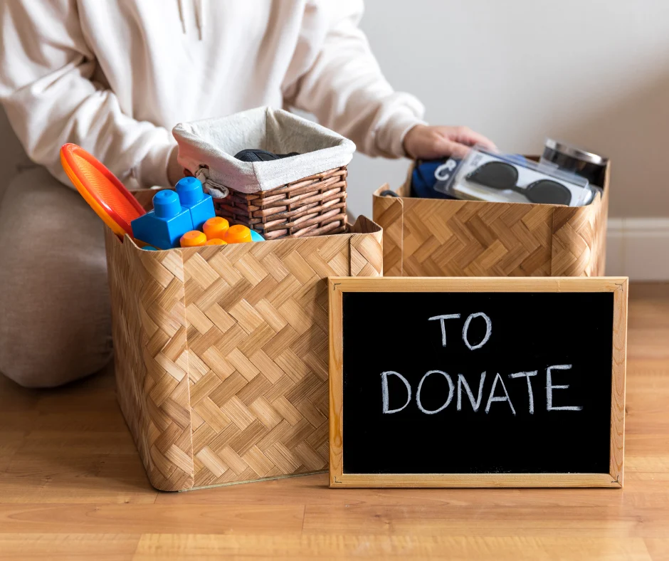 Basket of things to donate